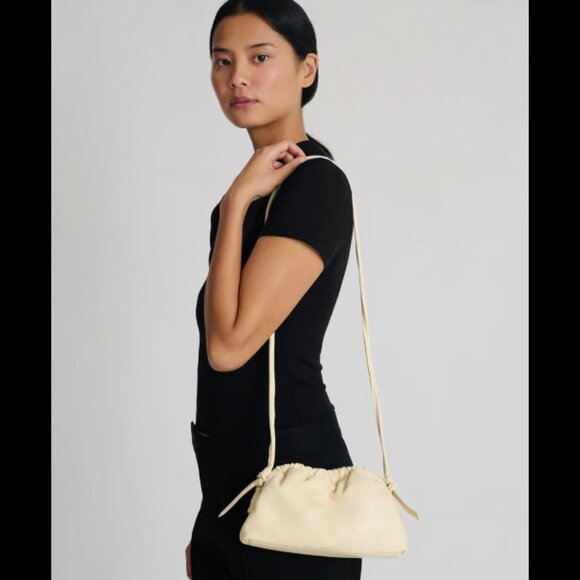 Mansur Gavriel Mini Cloud Clutch Puff in Cream/Whit - Picture 3 of 10